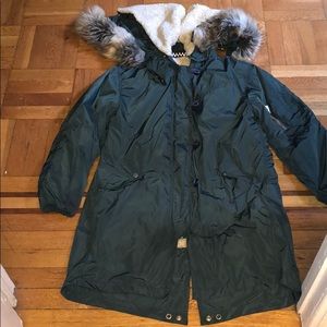 Green anorak jacket